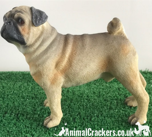 Beige standing pug - standing, ornament