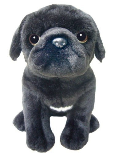 Black pug teddy pugs - pugs, plush