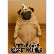 Funny Pug Dog Birthday Card