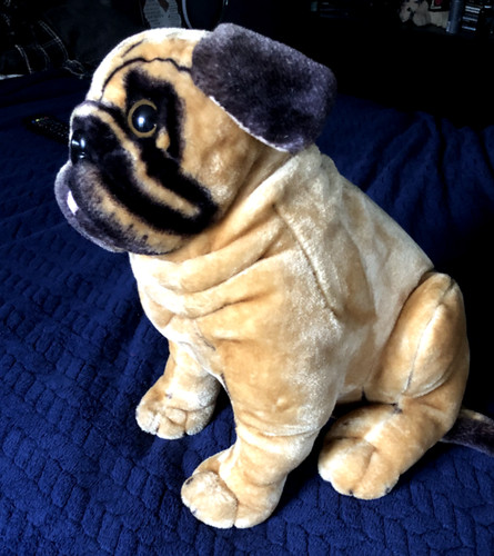 Large realistic sitting pug - realistic,