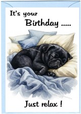 Pug (Black) Dog (4"x 6")