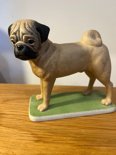 Vintage porcelain fawn pug - fawn,