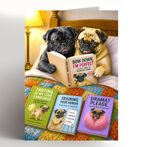 Pug birthday card - birthday, greeting