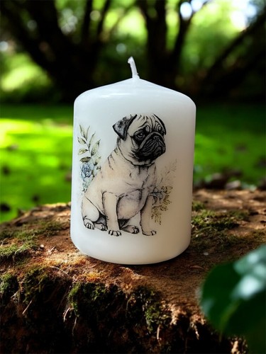 Pug dog candle 8cm 7cm - dog, 5.7cm