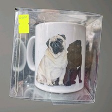 Cup Of Two Pugs. One Beige One