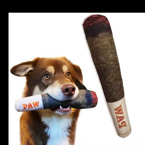 Raw squeaky dog toy - squeaky, spliff