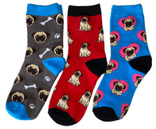 new 1pr ladies Pug dog themed