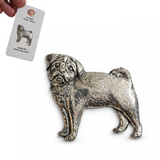 Pug Dog Pin Badge Pewter